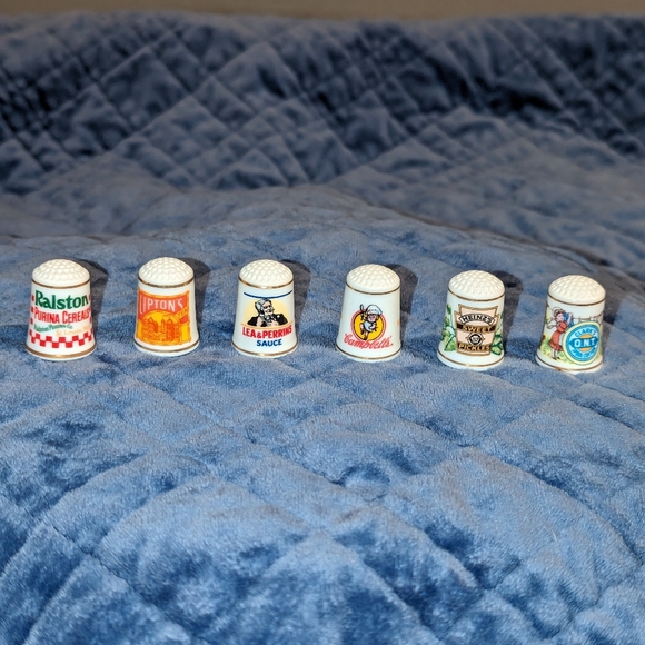 Collection Franklin Mint Vintage Advertising Thimbles Porcelain 1980 - Picture 6 of 8